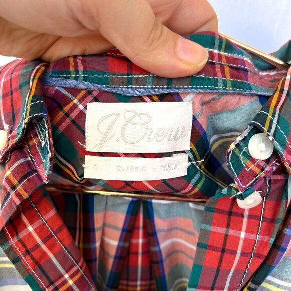 J Crew Classic- Fit Washed Cotton Poplin Snowy Stewart Tartan Button Up Shirt 0 - Picture 4 of 8